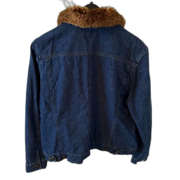 Marisa Christina | Vintage Fur Trim Denim Jean Jacket Size Large - Picture 3 of 12